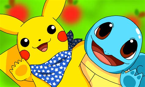 pikachu and squirtle|Pokemon